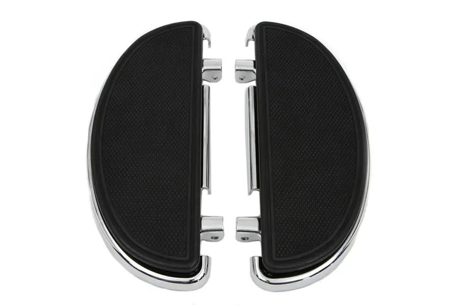 Wyatt Gatling Chrome Driver Half Moon Footboard Set Part #055371 for Harley Davidson FLST Models by Wyatt Gatling