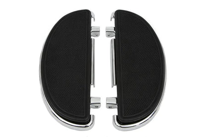Wyatt Gatling Chrome Driver Half Moon Footboard Set Part #055371 for Harley Davidson FLST Models by Wyatt Gatling