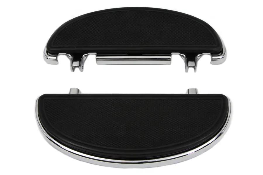Wyatt Gatling Chrome Driver Half Moon Footboard Set Part #055371 for Harley Davidson FLST Models by Wyatt Gatling