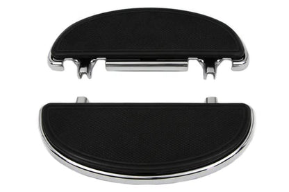 Wyatt Gatling Chrome Driver Half Moon Footboard Set Part #055371 for Harley Davidson FLST Models by Wyatt Gatling