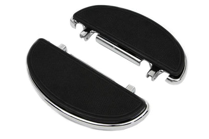 Wyatt Gatling Chrome Driver Half Moon Footboard Set Part #055371 for Harley Davidson FLST Models by Wyatt Gatling