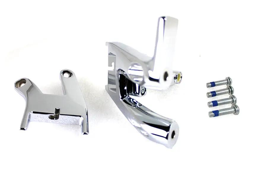 OE Chrome Driver Footboard Mount Kit for Harley Davidson FLDE and FLHC Models by OE
