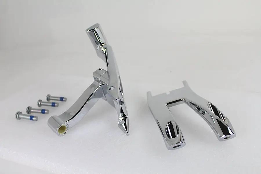 OE Chrome Driver Footboard Mount Kit for Harley Davidson FLDE and FLHC Models by OE