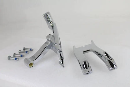 OE Chrome Driver Footboard Mount Kit for Harley Davidson FLDE and FLHC Models by OE