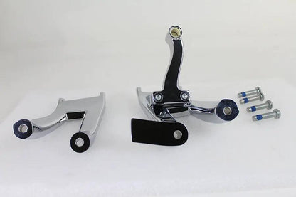 OE Chrome Driver Footboard Mount Kit for Harley Davidson FLDE and FLHC Models by OE