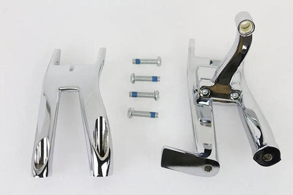 OE Chrome Driver Footboard Mount Kit for Harley Davidson FLFB and FLFBS Models by OE