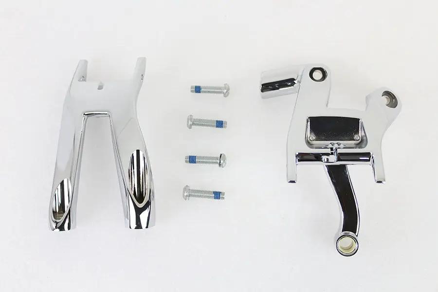 OE Chrome Driver Footboard Mount Kit for Harley Davidson FLFB and FLFBS Models by OE