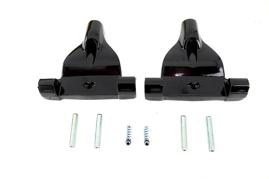Wyatt Gatling Passenger Footboard Support Set Black for Harley Davidson FLST and FXST Models by Wyatt Gatling