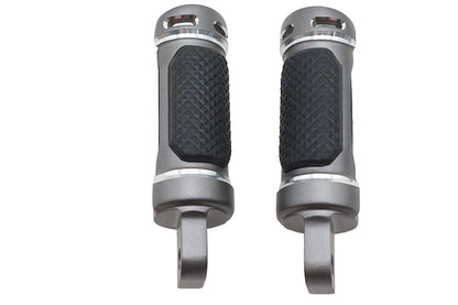V-Twin M8 NYC Style Graphite Passenger Footpeg Set P17-0344B