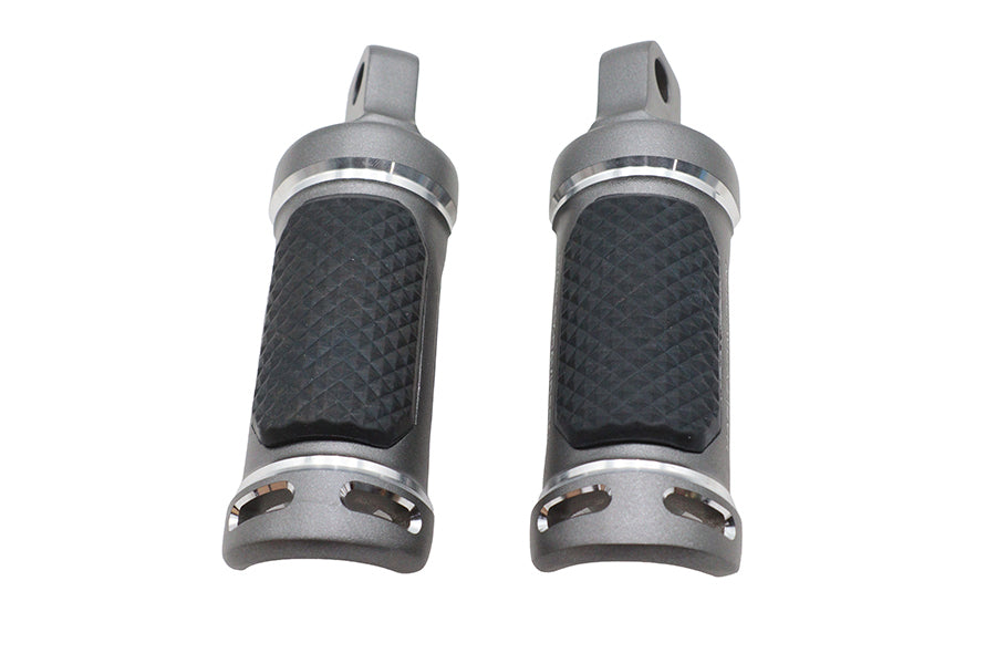 V-Twin M8 NYC Style Graphite Passenger Footpeg Set P17-0344B
