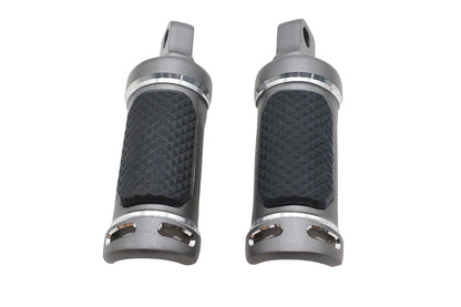 V-Twin M8 NYC Style Graphite Passenger Footpeg Set P17-0344B