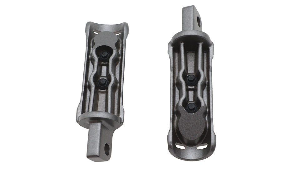 V-Twin M8 NYC Style Graphite Passenger Footpeg Set P17-0344B