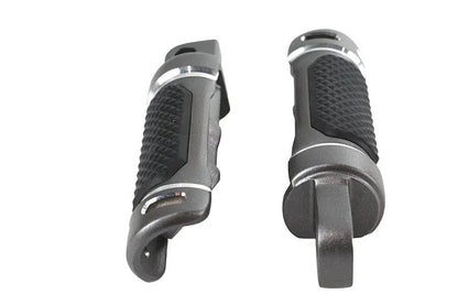 V-Twin NYC Style Footpeg Set – Machined Detail Accents with Rubber Grip Insert by V-Twin