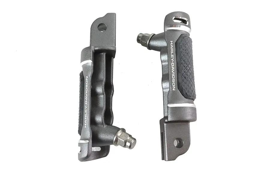 V-Twin M8 NYC Style Driver Footpeg Set in Graphite for Harley Davidson FXST and FLST Models by V-Twin