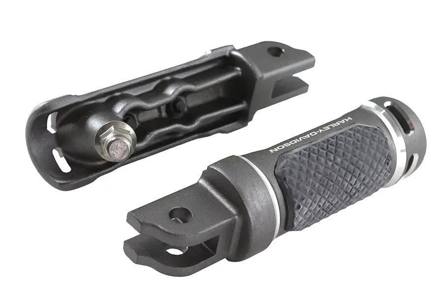 V-Twin M8 NYC Style Driver Footpeg Set in Graphite for Harley Davidson FXST and FLST Models by V-Twin