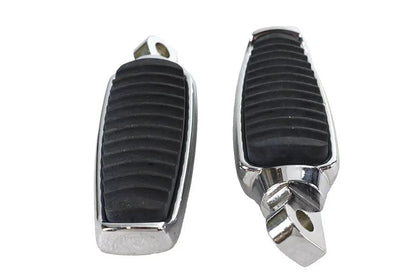 Wyatt Gatling Chrome Footpeg Set with Rubber Inlay – 1.5 Inch Wide for Softail Models by Wyatt Gatling