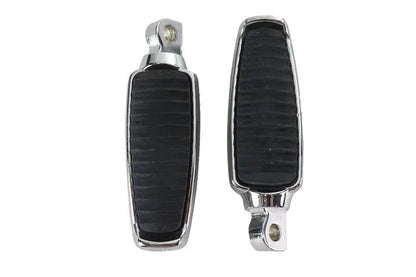 Wyatt Gatling Chrome Footpeg Set with Rubber Inlay – 1.5 Inch Wide for Softail Models by Wyatt Gatling