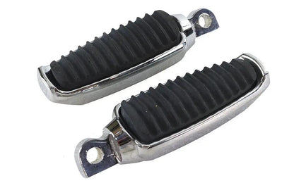Wyatt Gatling Chrome Footpeg Set with Rubber Inlay – 1.5 Inch Wide for Softail Models by Wyatt Gatling