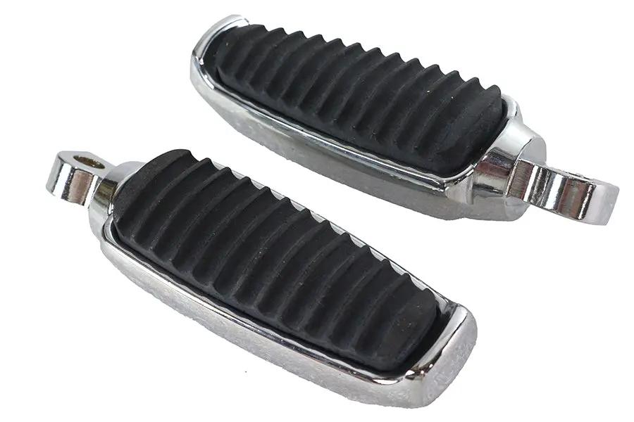 Wyatt Gatling Chrome Footpeg Set with Rubber Inlay – 1.5 Inch Wide for Softail Models by Wyatt Gatling