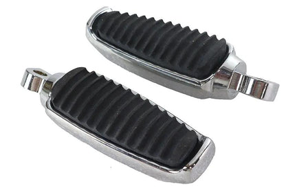 Wyatt Gatling Chrome Footpeg Set with Rubber Inlay – 1.5 Inch Wide for Softail Models by Wyatt Gatling