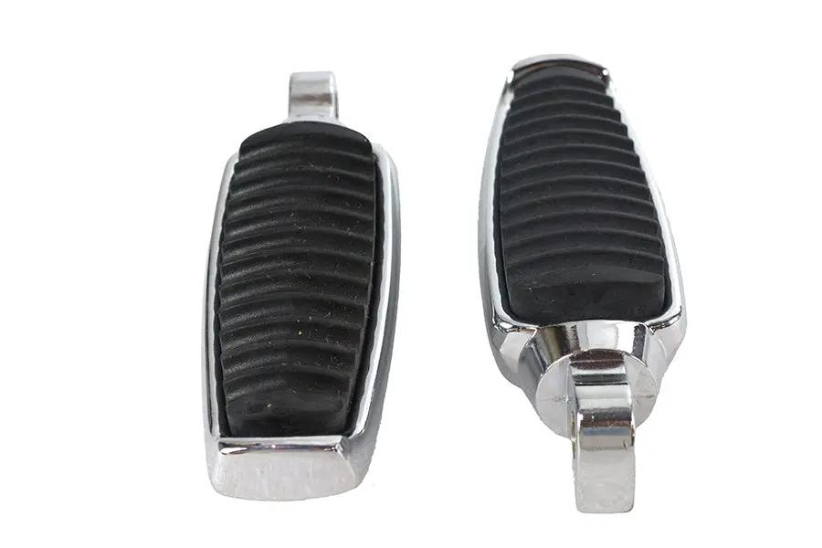 Wyatt Gatling Chrome Footpeg Set with Rubber Inlay - 1-1/2 inch Width by Wyatt Gatling