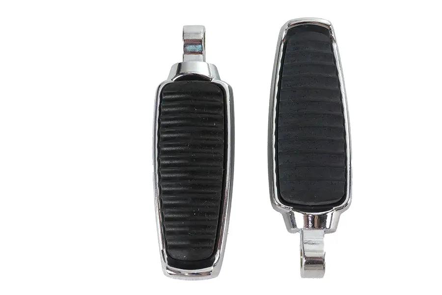 Wyatt Gatling Chrome Footpeg Set with Rubber Inlay - 1-1/2 inch Width by Wyatt Gatling
