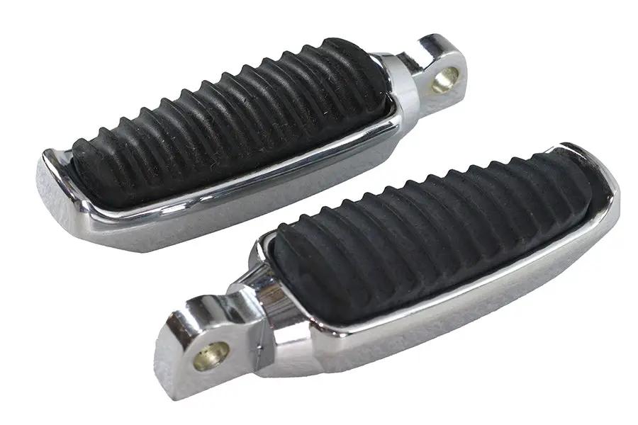Wyatt Gatling Chrome Footpeg Set with Rubber Inlay - 1-1/2 inch Width by Wyatt Gatling