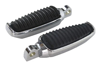 Wyatt Gatling Chrome Footpeg Set with Rubber Inlay - 1-1/2 inch Width by Wyatt Gatling