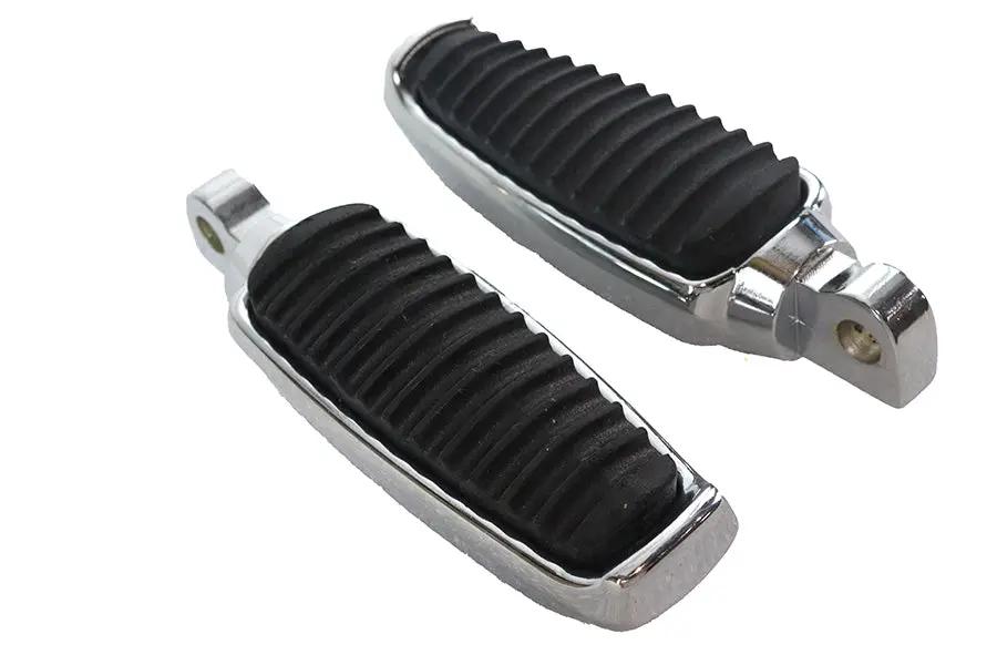 Wyatt Gatling Chrome Footpeg Set with Rubber Inlay - 1-1/2 inch Width by Wyatt Gatling