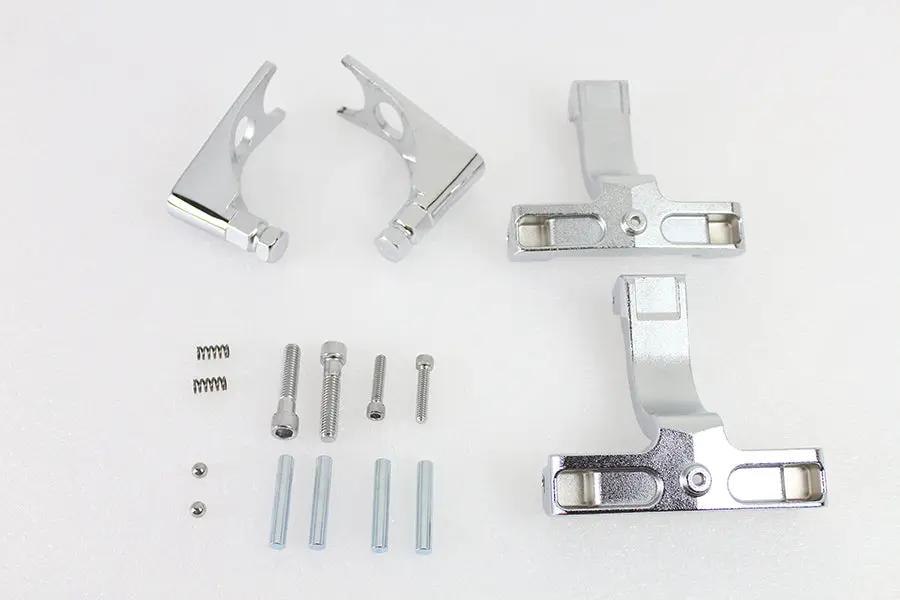 Wyatt Gatling Chrome Passenger Footboard Mount Kit for Harley Davidson FLSTC and FXST Models by Wyatt Gatling