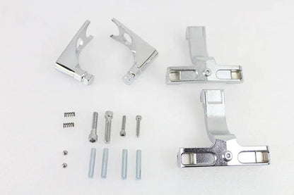 Wyatt Gatling Chrome Passenger Footboard Mount Kit for Harley Davidson FLSTC and FXST Models by Wyatt Gatling