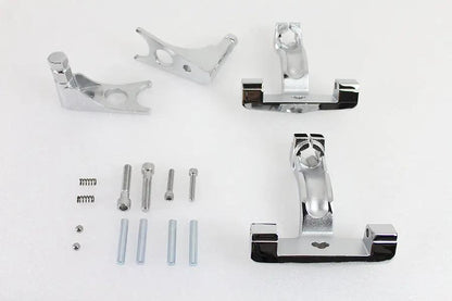 Wyatt Gatling Chrome Passenger Footboard Mount Kit for Harley Davidson FLSTC and FXST Models by Wyatt Gatling