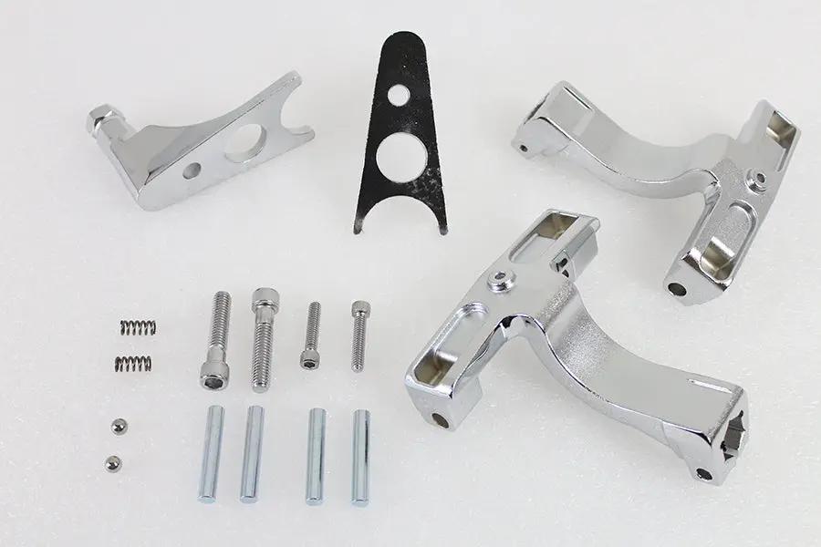 Wyatt Gatling Chrome Passenger Footboard Mount Kit for Harley Davidson FLSTC and FXST Models by Wyatt Gatling