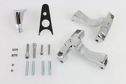 Wyatt Gatling Chrome Passenger Footboard Mount Kit for Harley Davidson FLSTC and FXST Models by Wyatt Gatling