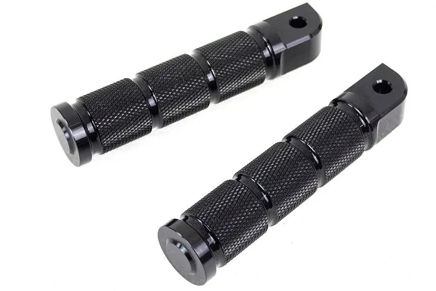 Wyatt Gatling Black Retro Passenger Footpeg Set for Harley Davidson Models - Part 353067 by Wyatt Gatling