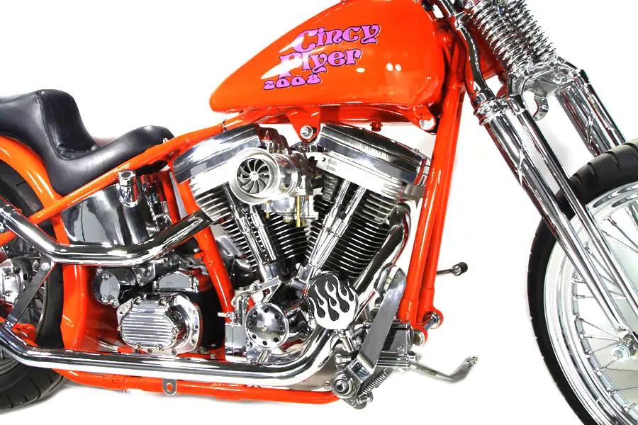 Wyatt Gatling Chrome Flame Style Highway Bar Footpeg Set for Harley Davidson Softail Models by Wyatt Gatling