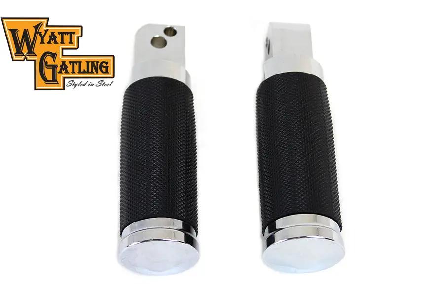 Wyatt Gatling Caliber Chrome Passenger Footpeg Set for Harley Davidson FLST and FXST Models by Wyatt Gatling