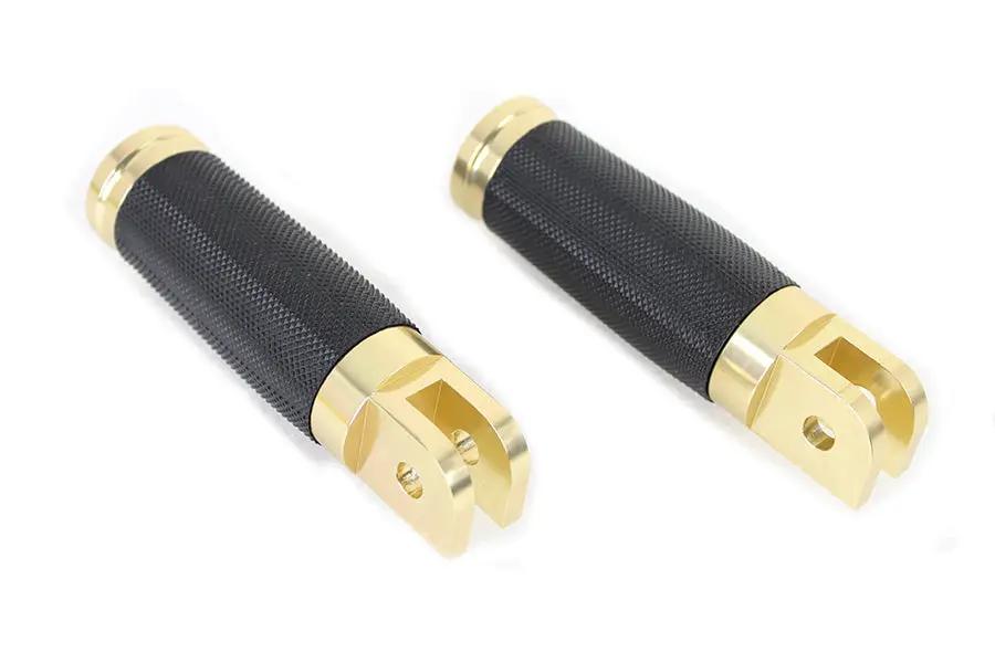 Wyatt Gatling Caliber Brass Driver Footpeg Set for Harley Davidson Motorcycles by Wyatt Gatling
