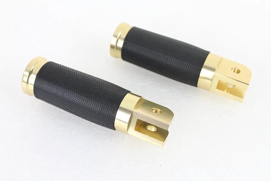 Wyatt Gatling Caliber Brass Driver Footpeg Set for Harley Davidson Motorcycles by Wyatt Gatling