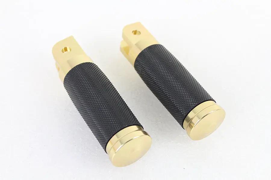 Wyatt Gatling Caliber Brass Driver Footpeg Set for Harley Davidson Motorcycles by Wyatt Gatling