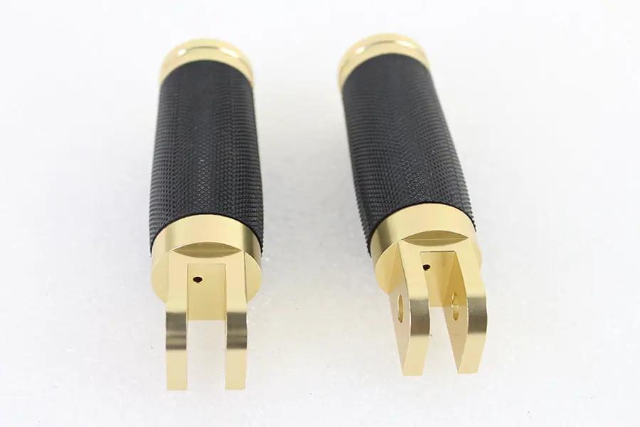 Wyatt Gatling Caliber Brass Driver Footpeg Set for Harley Davidson Motorcycles by Wyatt Gatling