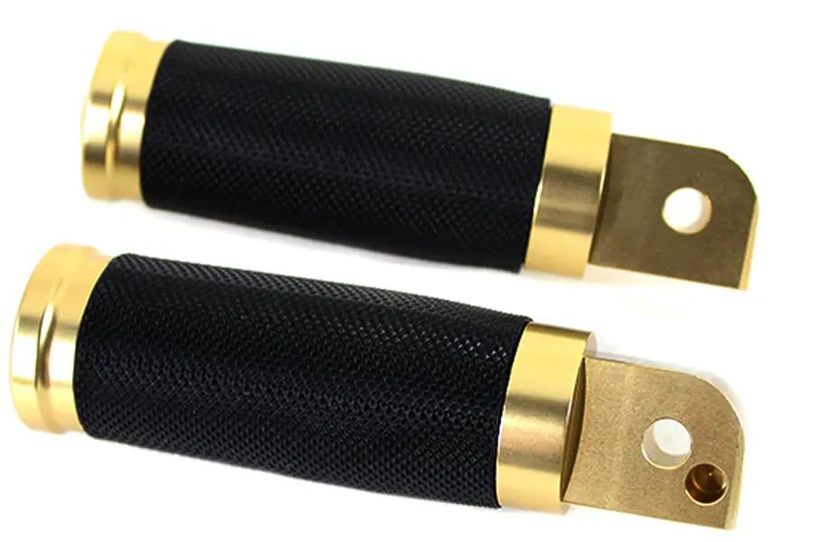 Wyatt Gatling Caliber Brass Passenger Footpeg Set for Harley Davidson FLST & FXST (Part #78326G) by Wyatt Gatling
