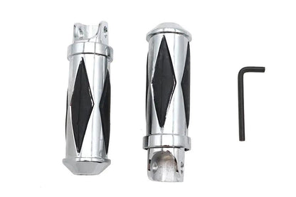 V-Twin Chrome Diamond Style Footpeg Set - Pair for Motorcycle Comfort and Style by V-Twin