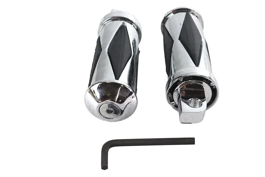 V-Twin Chrome Diamond Style Large Footpeg Set for Harley-Davidson Softail Models by V-Twin