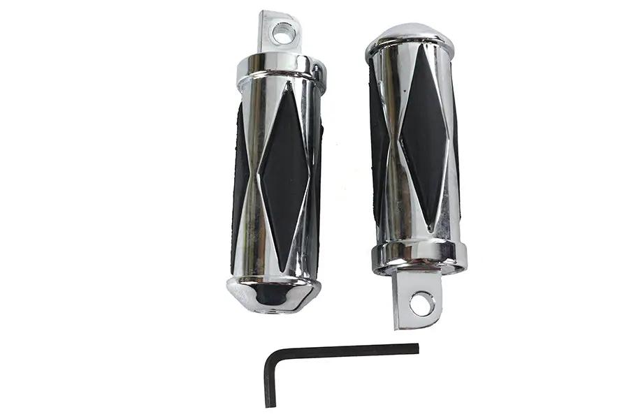 V-Twin Chrome Diamond Style Large Footpeg Set for Harley-Davidson Softail Models by V-Twin