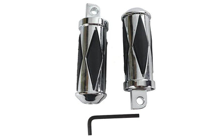 V-Twin Chrome Diamond Style Large Footpeg Set for Harley-Davidson Softail Models by V-Twin