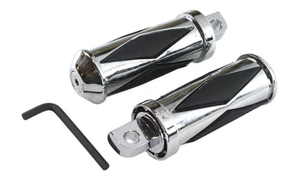 V-Twin Chrome Diamond Style Large Footpeg Set for Harley-Davidson Softail Models by V-Twin
