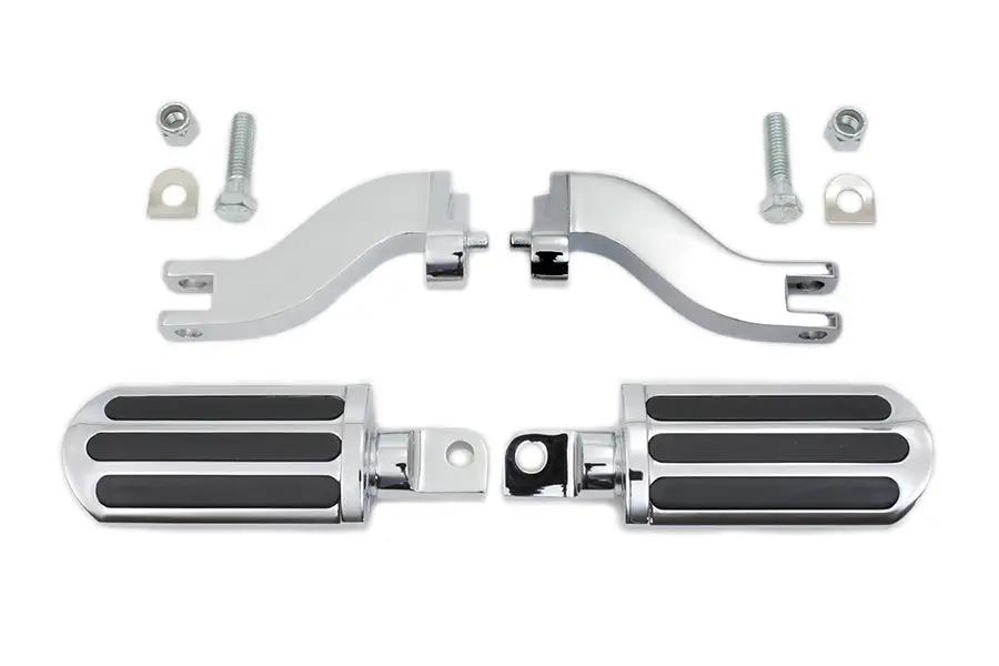V-Twin Rail Style Adjustable Footpeg Kit Chrome for Harley Davidson FLT Models by V-Twin