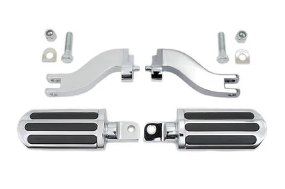 V-Twin Rail Style Adjustable Footpeg Kit Chrome for Harley Davidson FLT Models by V-Twin