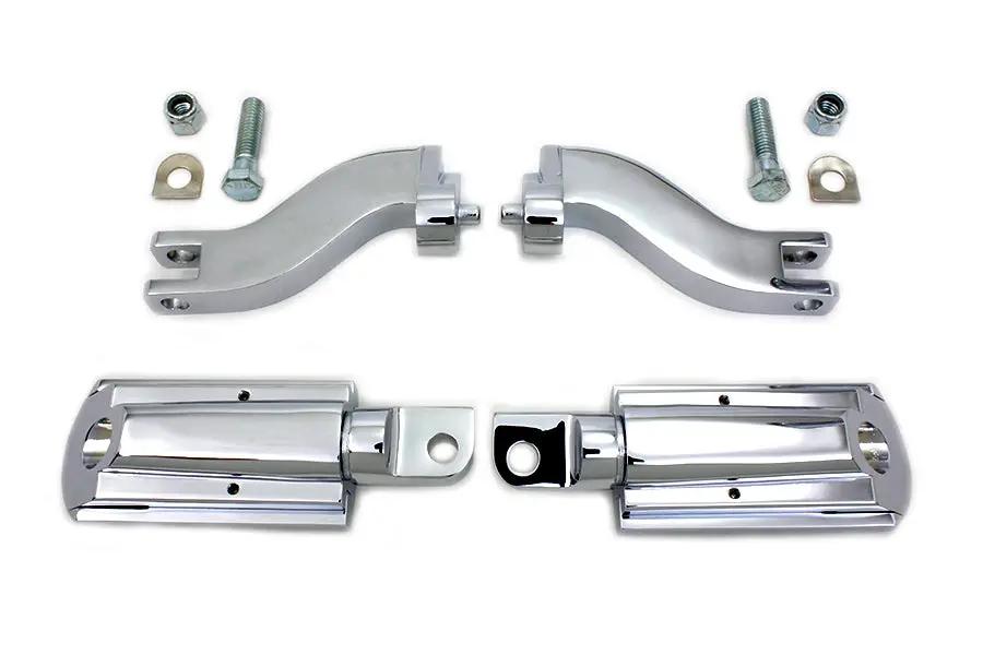 V-Twin Rail Style Adjustable Footpeg Kit Chrome for Harley Davidson FLT Models by V-Twin